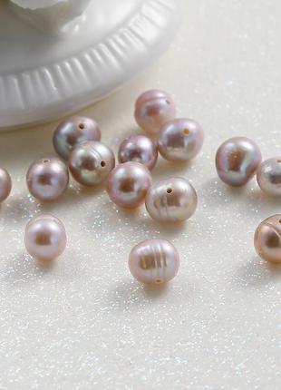 Намистина, прісноводний культивовані перли, кругла, ліловий колір, близько 8 мм - 7 мм, отвір：близько 0.7 мм