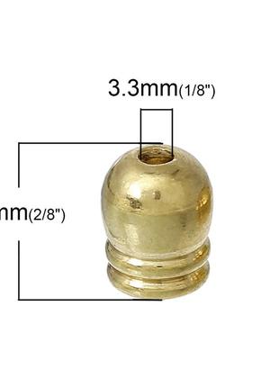 Концевик для ожерелья, бочка, цвет латунный, 6.0мм x 5.0мм, для шнура 3mm3 фото