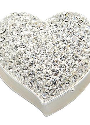 Шкатулка для прикрас «срібне серце» 6х6х2,5 див.