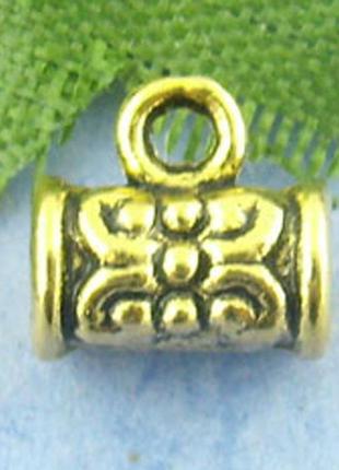 Бейл, держатель для кулона, " труба ", античное золото, 4 mm * 7 mm