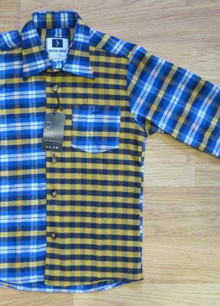 Фланелевая рубашка в клетку на мальчика (на 5-6, 7-8, 11, 12 лет)