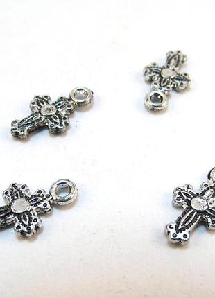 Підвіски пластикові finding кулон хрест античне срібло 16 мм x 9 мм