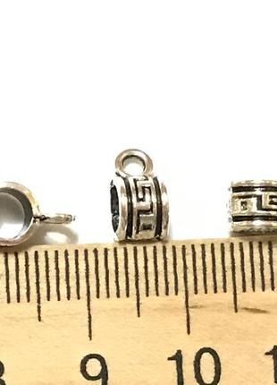 Бейл, тримач для кулона, античне срібло, цинковий сплав, 5 mm x 9 мм