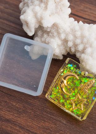 Форма для эпоксидной смолы finding молд квадратная подвеска цвет белый силиконовый 28 мм x 28 мм