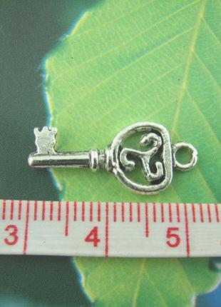 Подвеска finding кулон шарм ключ вихрь античное серебро 21 мм х 9 мм2 фото