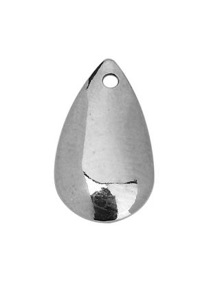 Подвеска водяная капля, медь, серебряный тон,  13 мм x 8 мм3 фото