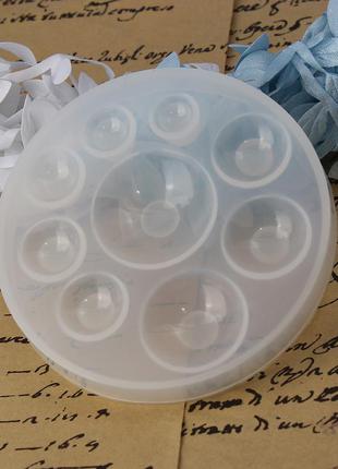 Форма для эпоксидной смолы finding молд для круглых кабошонов линз белый силикон 8.3 см p040
