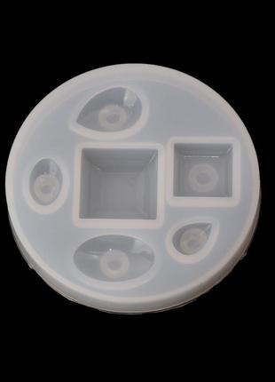 Форма для епоксидної смоли finding молд кабошони овальний квадратний капля білий силікон 8.2 см діаметр3 фото