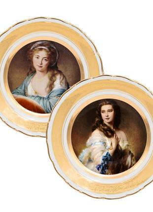 Набор декоративных тарелок «галерея красоты» gloria, 2 шт., d-25 см (264-2506a)1 фото