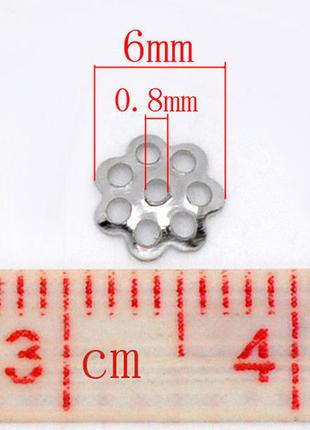 Шапочки для намистин finding обіймач квітка для намистин 8 мм - 14 мм сталистий 6 мм2 фото