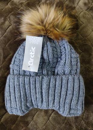 Зимняя теплая шапка для мальчика от 1-3 лет на флисе2 фото