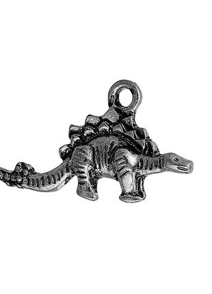 Подвеска динозавр, стегозавр, цинковый сплав, античное серебро, 26 мм x 15 мм