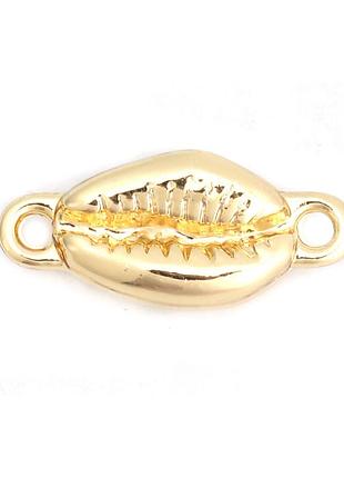 Коннектор " береговичок ", морскоеукрашение , овал, цинковый сплав, цвет: золото, 20 мм x 9 мм