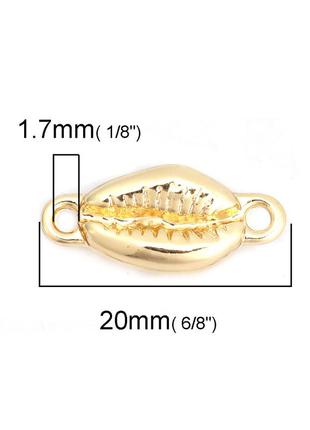 Коннектор " береговичок ", морскоеукрашение , овал, цинковый сплав, цвет: золото, 20 мм x 9 мм