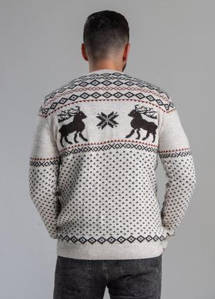 Мужская кофта с оленями, новогодний свитер
