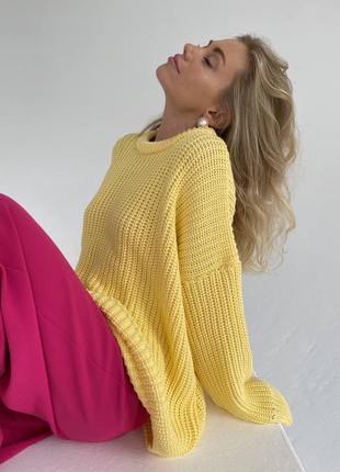 Свободный вязаный свитер / свитер оверсайз / свитер машинная вязка / теплый свитер2 фото