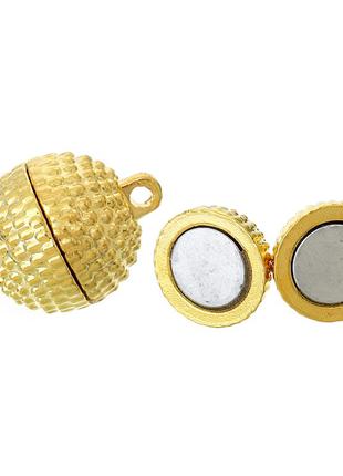 Магнітна застібка, неодимовий магніт, круглий, колір: золото, 19 мм x 14 мм