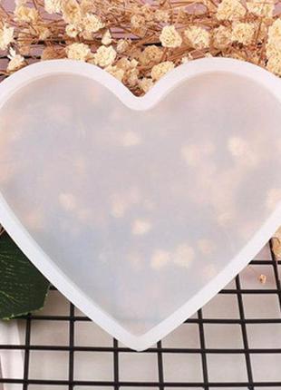 Форма для эпоксидной смолы finding молд сердце белый силиконовый 11 см x 9 см1 фото