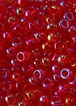 Бисер чешский preciosa прозрачный радужный 776 / 91070 калибр 10/0 рубин упаковка 5 грамм