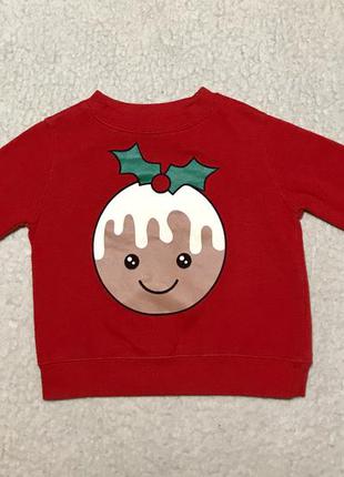 Реглан хлопковый с аппликацией праздничный рождественский «карамелька» англия