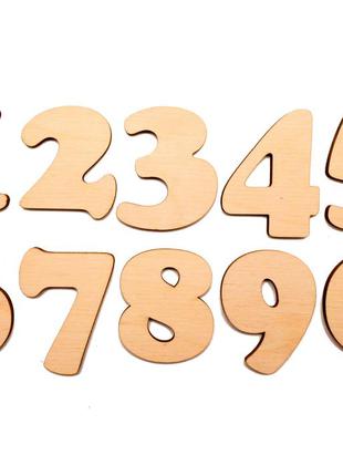 Деревянная заготовка для бизиборда цифры фанера (без подложки) набор цифр 0-9 дерев'яні цифри цифра2 фото