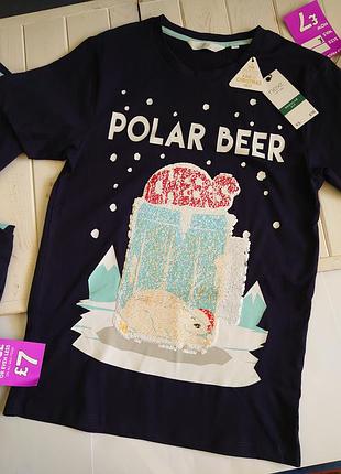 🇬🇧 next котон новорічна фудболка новорічна футболка