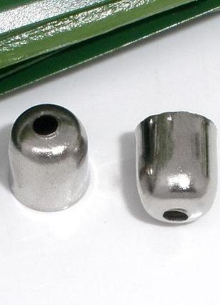 Фурнитура для маскировки узлов шнура / шапочка для бусин, цвет: метал  6 x 5 mm (годен для 4 mm)
