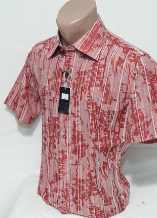 Рубашка мужская vk-0008 emerson красная приталенная хлопок с коротким рукавом