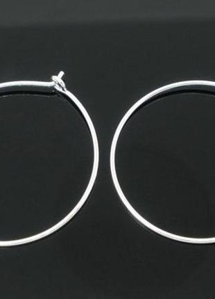 Основа для подвесок на бокалы, круглая, серебро, 29 мм x 25 мм