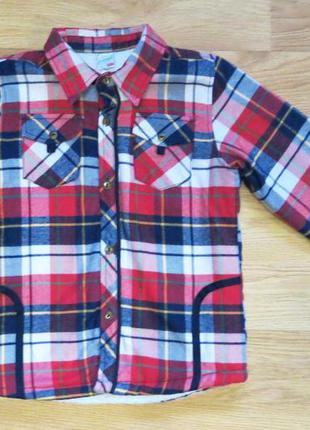 Теплая рубашка на махре на мальчика турция ( на рост 122 см)