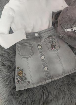 Джинсова юбка с карманами3 фото