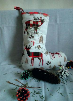 Рождественский носок для подарков1 фото