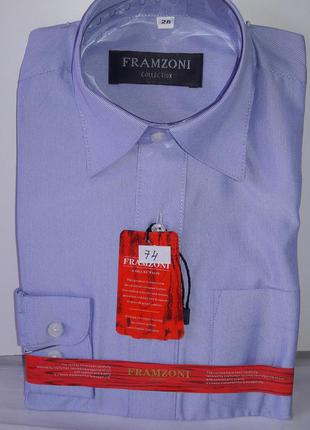 Рубашка детская с длинным рукавом dd-0074 framzoni голубая в мелкую полоску классическая