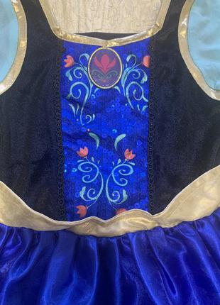Яркое карнавальное бархатное платье disney маскарадный костюм анна из холодного сердца на 2-3 года3 фото