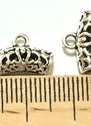 Бейл, держатель для кулона, античное серебро, цинковый сплав, 13 mm x 8.5 mm