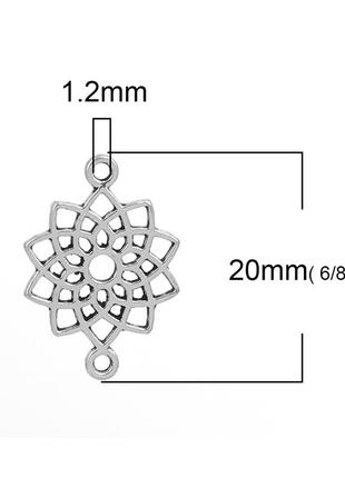 Коннектор finding фурнитура для браслета чакра сахасрара античное серебро 20 мм x 14 мм2 фото