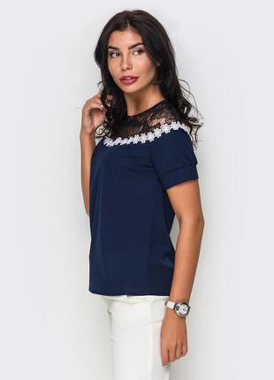 Жіноча вечірня блузка з мереживом "isida", розміри: s, m, l, xl3 фото