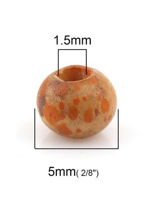 Бусина круглая, деревянная, цвет: коричневый, 5 мм диаметр, 1.5 мм2 фото