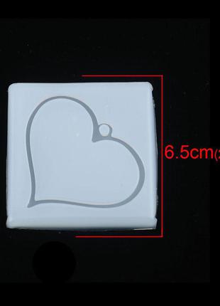 Форма для епоксидної смоли finding молд підвіска рамка серце силіконовий 65 мм x 65 мм2 фото
