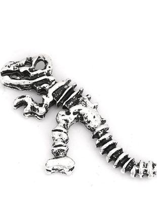 Підвіска скелет динозавра, цинковий сплав, колір: античне срібло, ажурна різьба, 35 мм x 18 мм