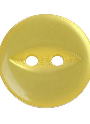 Пуговица finding круглая с двумя отверстиями жёлтый 19 мм диаметр