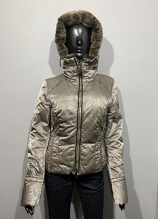 Пуховик geospirit з хутром кролика розмір s