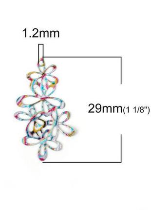 Коннектор finding подвеска цветы разноцветный 29 мм x 18 мм2 фото