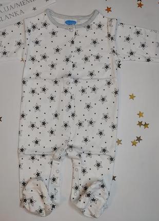 Человечек комбинезон слип bonbebe звезды хлопковый на кнопках