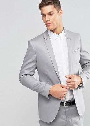 Красивый мужской пиджак asos 65% лен 33% котон