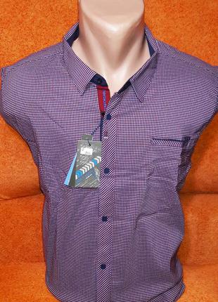 Рубашка мужская mir taron vd-0007 бордовая батальная в клетку стрейч коттон турция с длинным рукавом2 фото