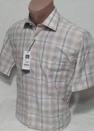 Рубашка мужская с коротким рукавом vk-0011 mikpas классическая в клетку