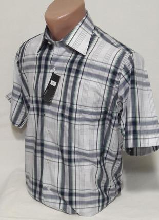 Рубашка мужская с коротким рукавом vk-0017 mikpas классическая в клетку