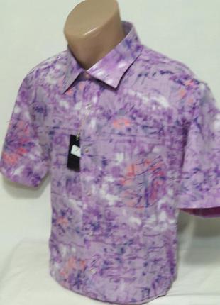 Рубашка мужская vk-0001 emerson розовая приталенная хлопок с коротким рукавом