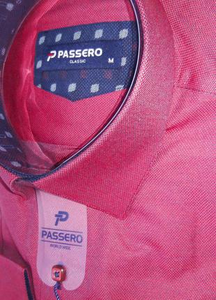 Рубашка мужская passero vd-0030 вишня однотонная комбинированная классическая турция текстиль оксфорд3 фото